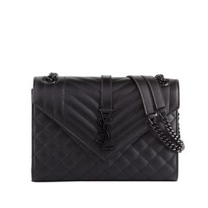 YSL ENVELOPE MEDIUM BAG BLACK/BLACK